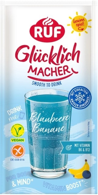 RUF Glucklich Macher Napój w proszku Jagoda Banan 45g