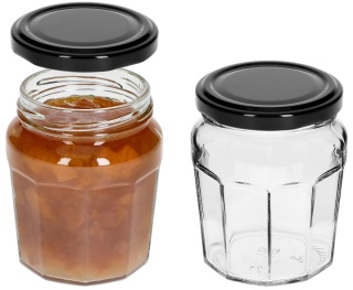BROWIN Słoik Konfitura 230ml z zak. czarną fi63/4 6szt