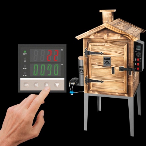 BROWIN Wędzarnia 115 L dragON Wood 60E - drewniana opalana, z elektrycznym modułem grzejnym i sterownikiem