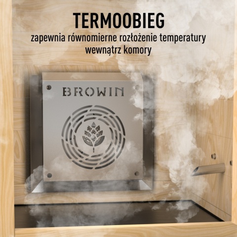 BROWIN Wędzarnia 115 L dragON Wood 60E - drewniana opalana, z elektrycznym modułem grzejnym i sterownikiem
