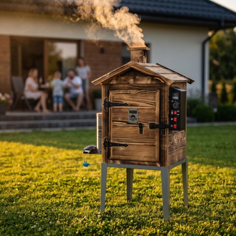 BROWIN Wędzarnia 115 L dragON Wood 60E - drewniana opalana, z elektrycznym modułem grzejnym i sterownikiem