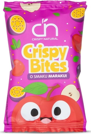 CRISPY NATURAL Jabłko o smaku marakui Suszone płatki jabłek 14g