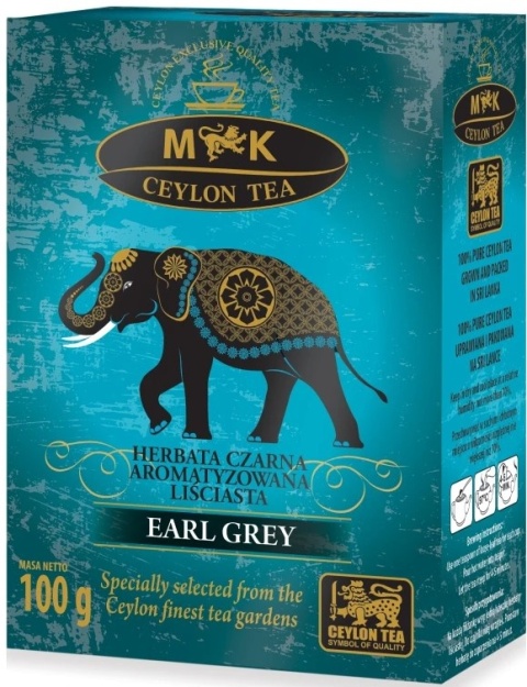 MK CEYLON TEA HERBATA CZARNA LIŚCIASTA EARL GREY O SM BERGAMOTKI 100G
