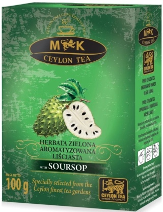 MK CEYLON TEA HERBATA ZIELONA AROMATYZOWANA LIŚCIASTA O SM GRAVIOLI 100G