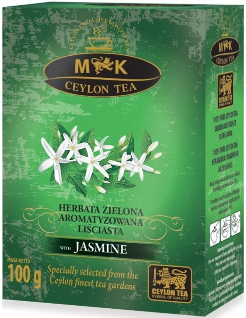 MK CEYLON TEA HERBATA ZIELONA AROMATYZOWANA LIŚCIASTA O SM JAŚMINU 100G