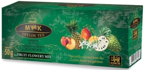 MK CEYLON TEA HERBATA ZIELONA O SM WIELOOWOCOWYM W TOREBKACH 50G
