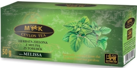 MK CEYLON TEA HERBATA ZIELONA Z MELISĄ W TOREBKACH 50G