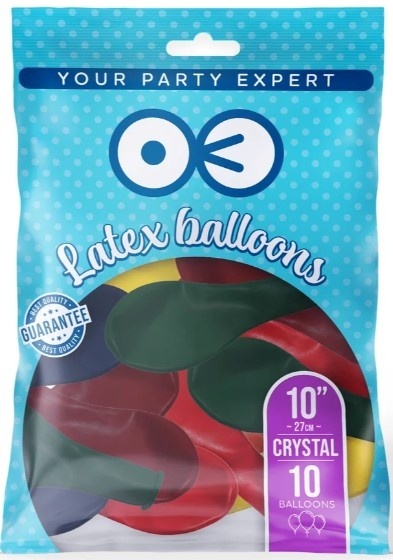 PartyPal Balony krystaliczne 10 cali 10 szt. mix