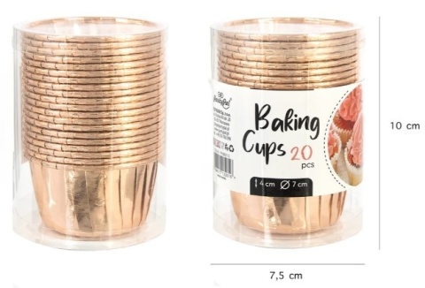 PartyPal Foremki do babeczek rose gold 20szt.