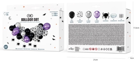 PartyPal Girlanda balonowa z pajakami Halloween Spooky Friends 12cali DIY
