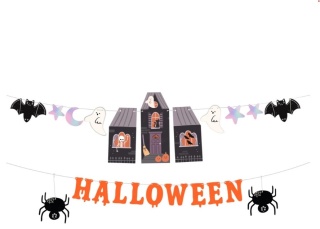 PartyPal Baner Halloween Spooky Friends 135x45cm