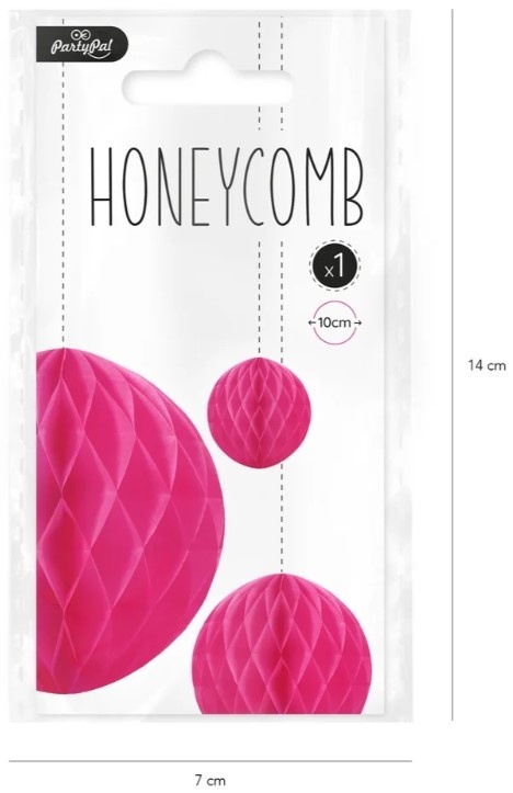 PartyPal Honeycomb bibułowy ciemny różowy 10cm