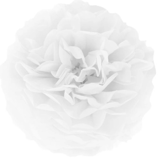 PartyPal Pompon bibułowy biały 15 cm