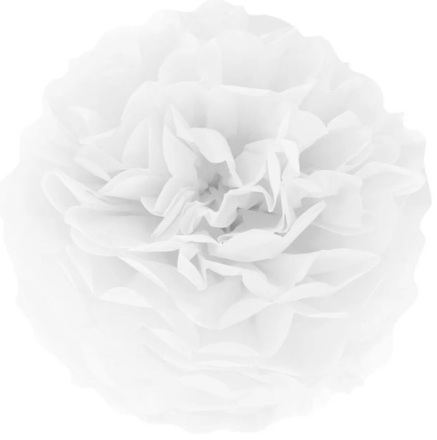 PartyPal Pompon bibułowy biały 15 cm