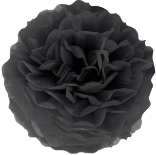 PartyPal Pompon bibułowy czarny 15cm