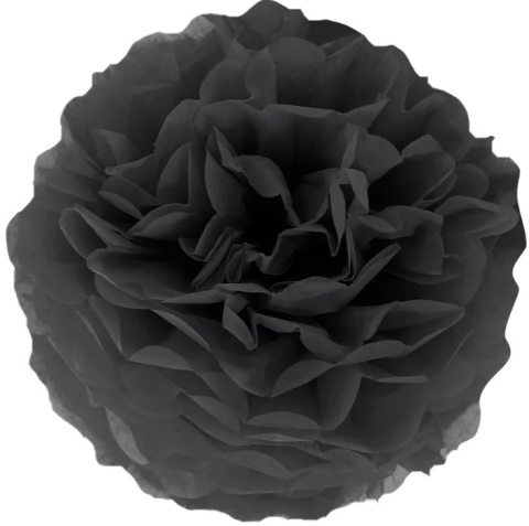 PartyPal Pompon bibułowy czarny 15cm