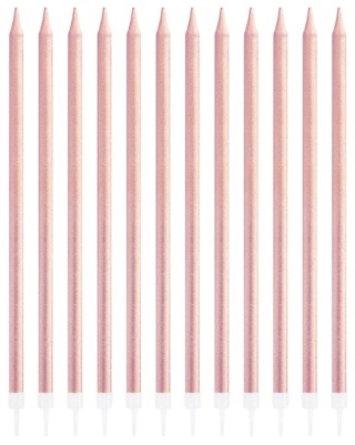 PartyPal Świeczki urodzinowe rose gold 12szt.