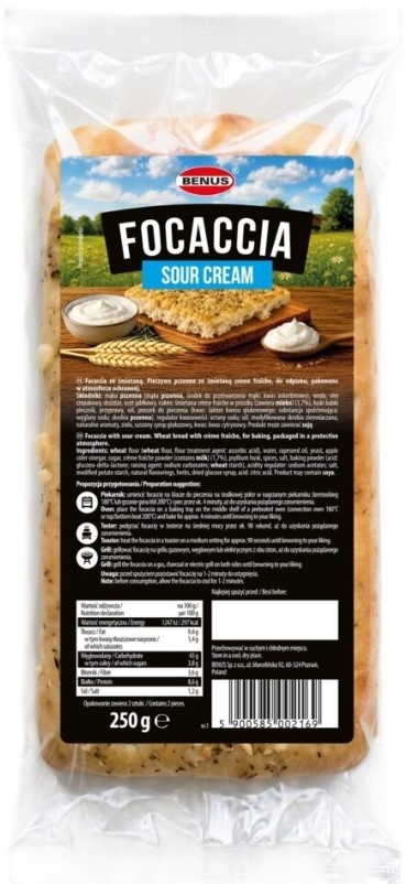 BENUS Focaccia ze śmietaną 2szt 250g