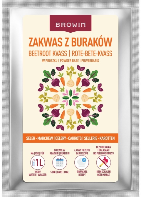 BROWIN Zakwas z buraka w proszku z selerem i marchewką 36g