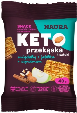 Naura Keto przekąska Migdał jabłko cynamon 40 g