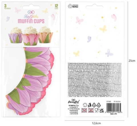 PartyPal Papilotki do muffinek Wróżki 12szt zestaw