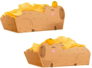 PartyPal Pudełko na chipsy Kapibara 16x11x8cm 3 szt