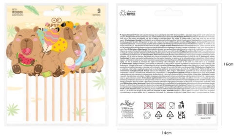 PartyPal Toppery Capybara Kapibara 9 szt zestaw